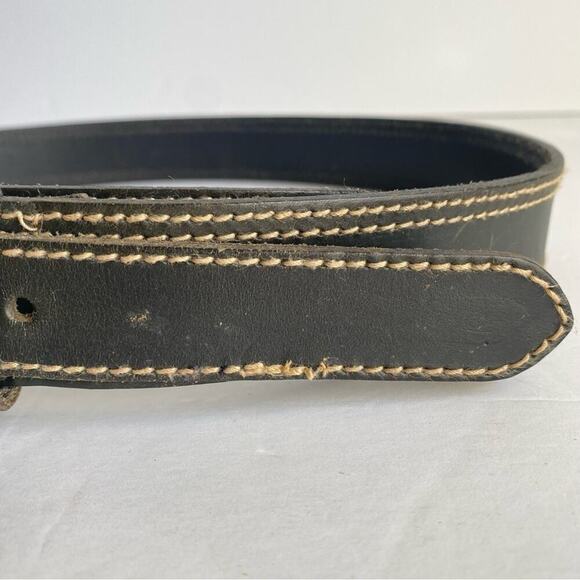Vintage Black Leather Belt Wide Ranger Style CW Clifford & Willis Womens S / M - Picture 6 of 9